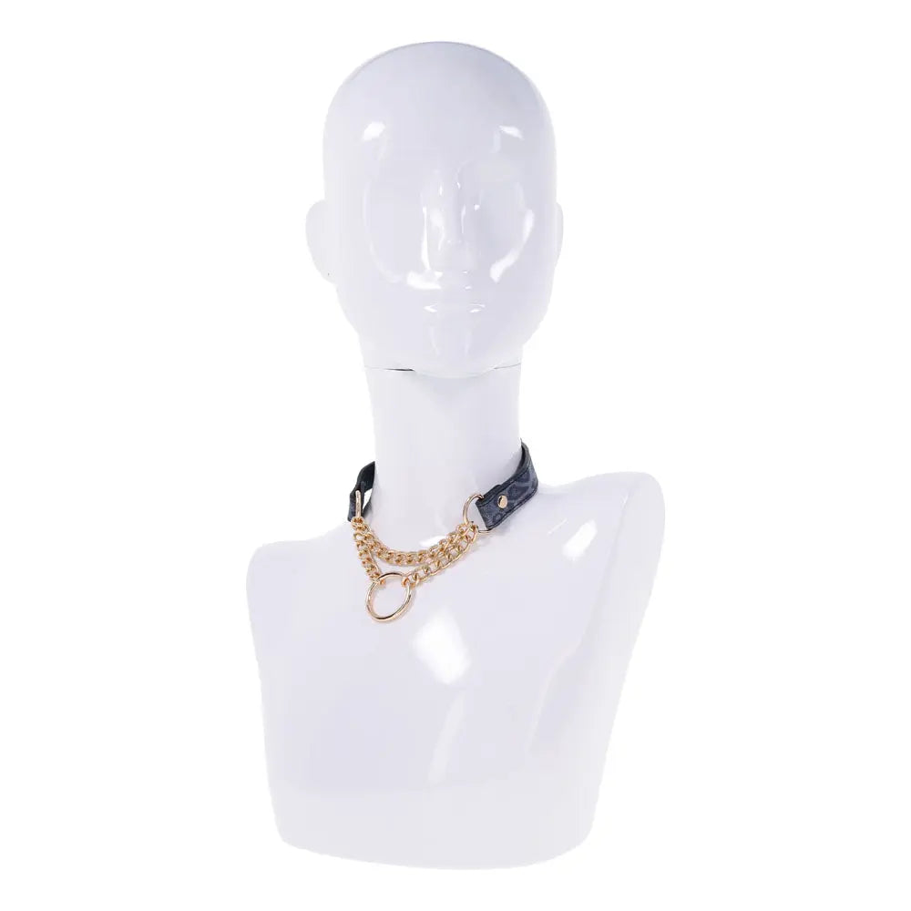 Sex & Mischief Cougar Day Collar - Navy /Gold Collar Sportsheets Discreet Intimate Essentials.