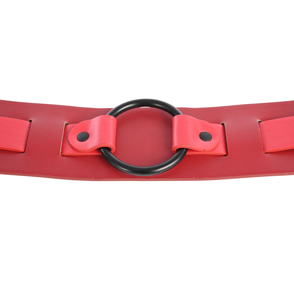 S&M Exs & Ohs Bound and Belted -  Bondage Belt featuring D Ring and faux leather detail.