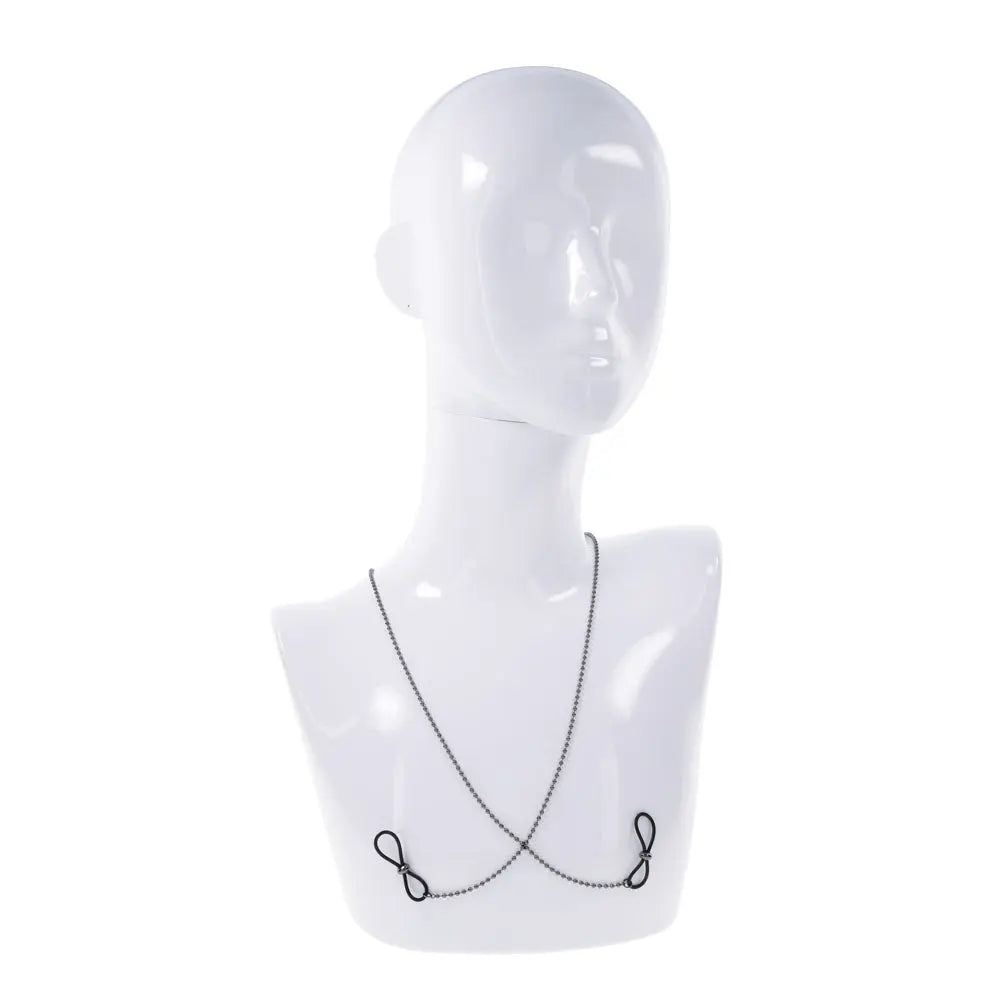S&M Exs & Ohs Body Jewelry with Nipple Ties - Metal Chain with Nipple Ties Sportsheets Discreet Intimate Essentials.