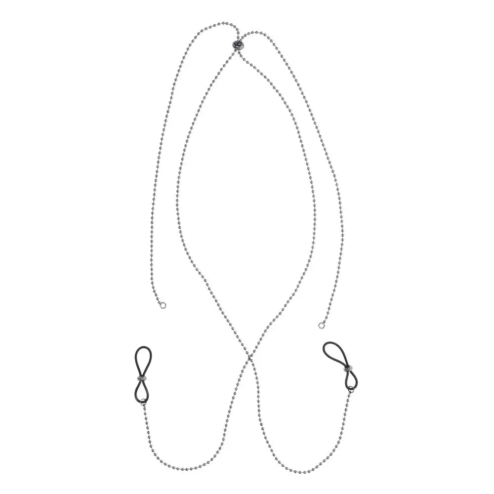 S&M Exs & Ohs Body Jewelry with Nipple Ties - Metal Chain with Nipple Ties Sportsheets Discreet Intimate Essentials.