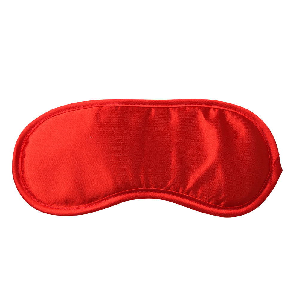 Sex & Mischief Satin Blindfold - Blindfold in vibrant red satin fabric, perfect for enhancing intimate experiences.