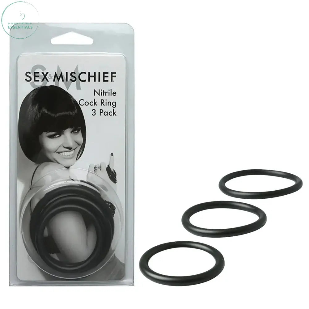 Affordable quality Sex & Mischief Nitrile Cock Ring 3 Pack -  Cock Rings - Set of 3 Sizes  from Sportsheets by Discreet Intimate Essentials with Discreet Delivery 