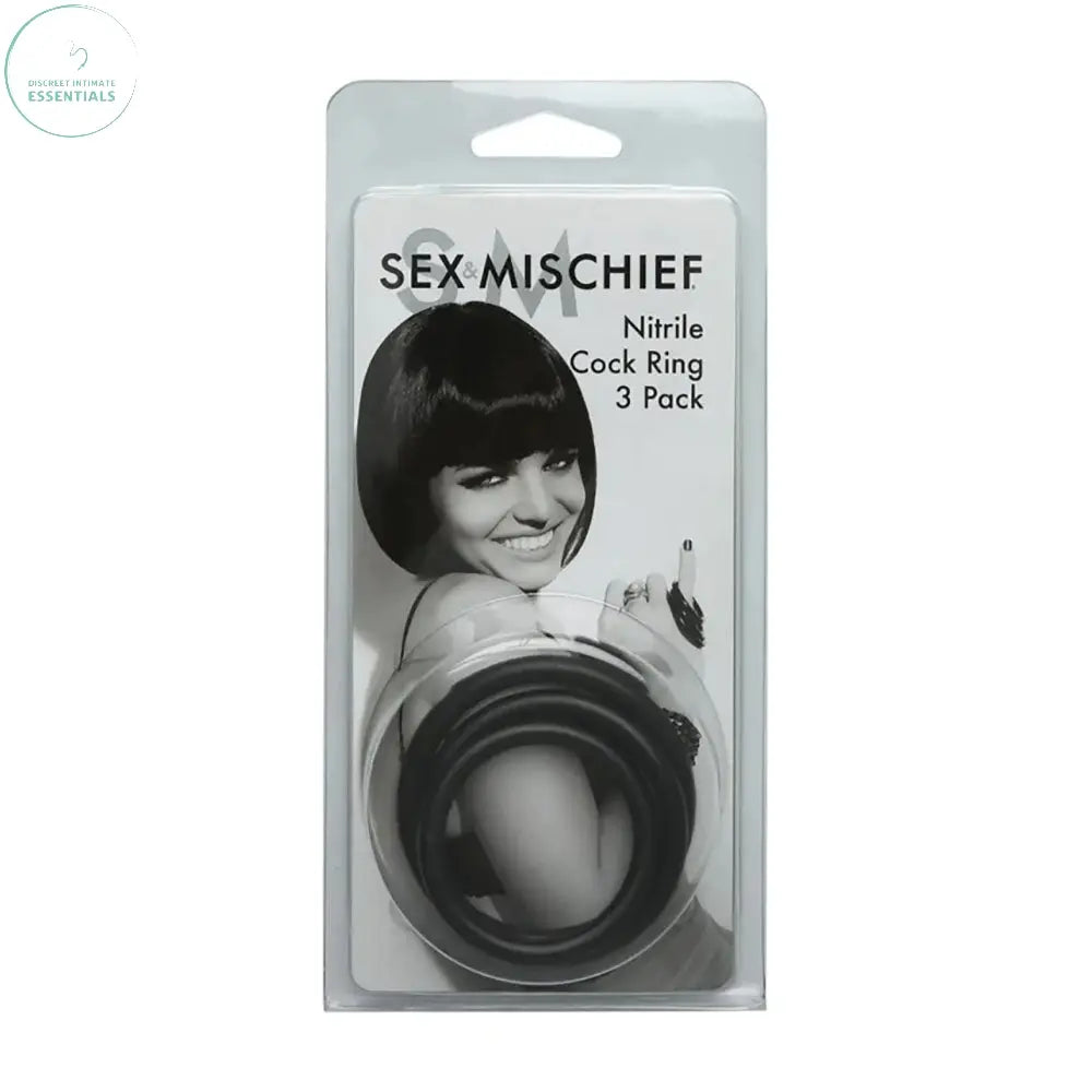 Affordable quality Sex & Mischief Nitrile Cock Ring 3 Pack -  Cock Rings - Set of 3 Sizes  from Sportsheets by Discreet Intimate Essentials with Discreet Delivery 