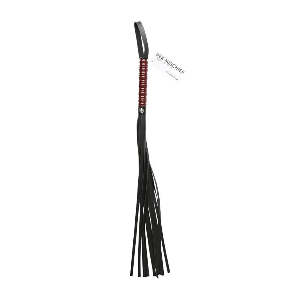 Sex & Mischief Mahogany Flogger - 76 cm Flogger Whip with Wooden Handle Sportsheets Discreet Intimate Essentials.