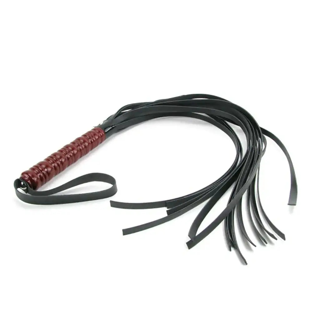 Sex & Mischief Mahogany Flogger - 76 cm Flogger Whip with Wooden Handle Sportsheets Discreet Intimate Essentials.
