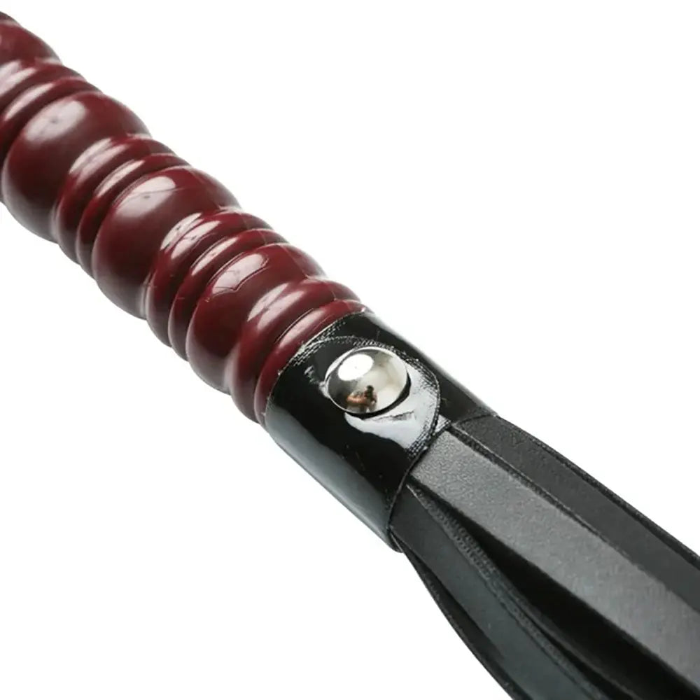 Sex & Mischief Mahogany Flogger - 76 cm Flogger Whip with Wooden Handle Sportsheets Discreet Intimate Essentials.