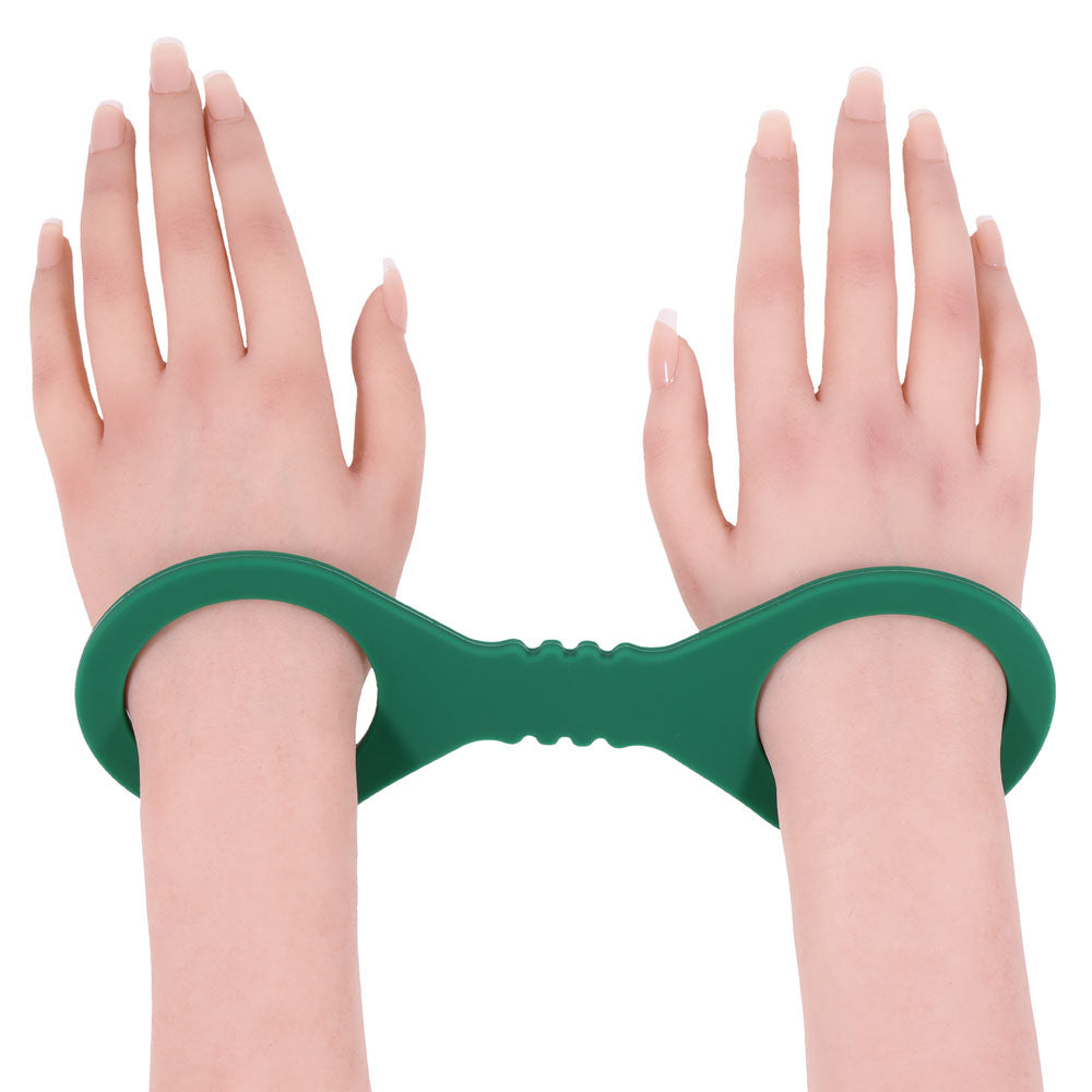Sex & Mischief Indica Small Silicone Cuffs -  Small Restraints for wrist restraint in lush green color.
