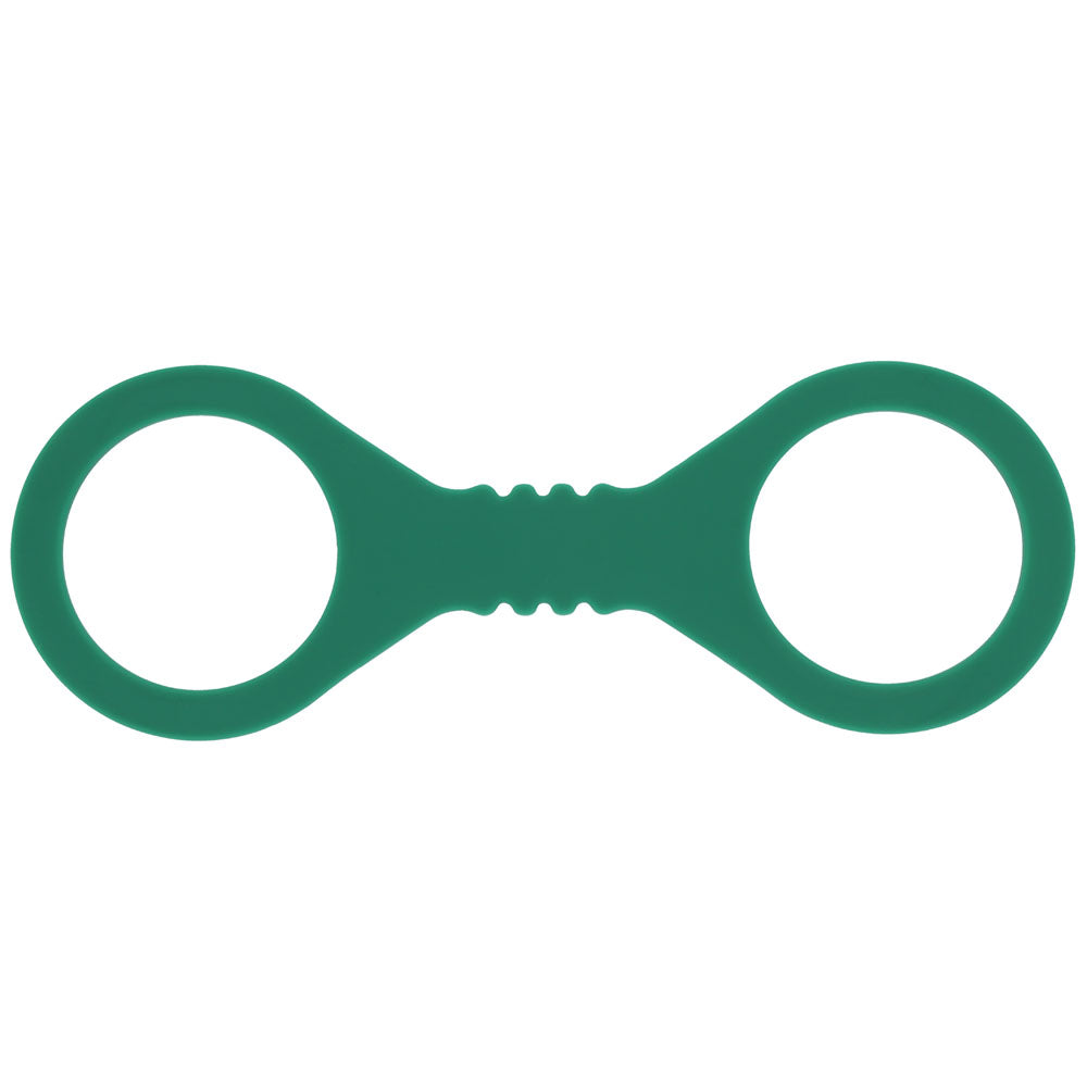 Sex & Mischief Indica Small Silicone Cuffs -  Small Restraints displayed in lush green color, perfect for gentle restraint.