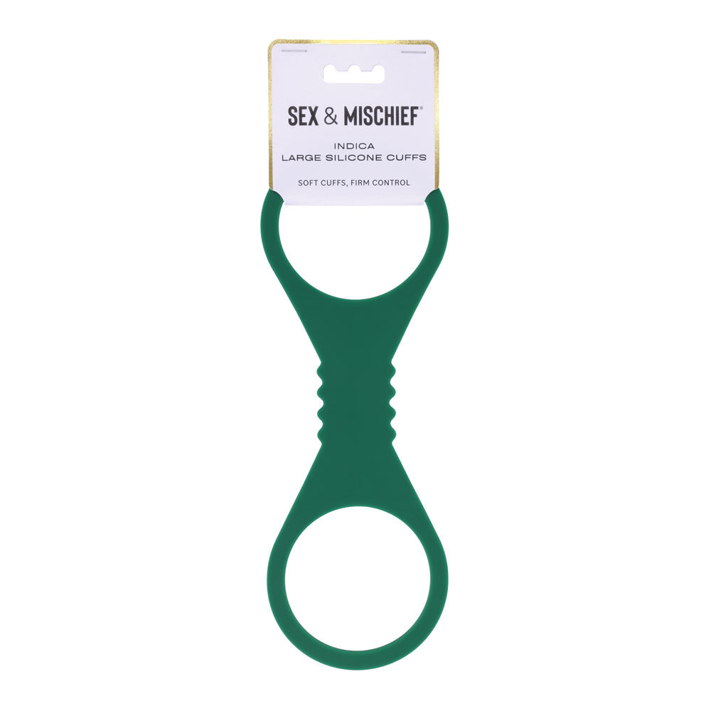Sex & Mischief Indica Large Silicone Cuffs -  Large Restraints for soft and firm control in intimate play.
