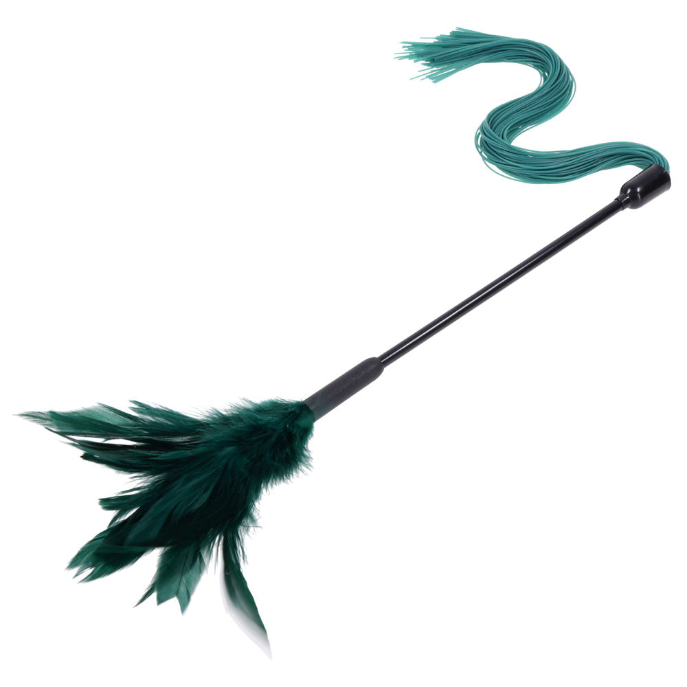 Sex & Mischief Indica Feather Tickler -  Feather Tickler Whip for intimate play and sensory teasing.