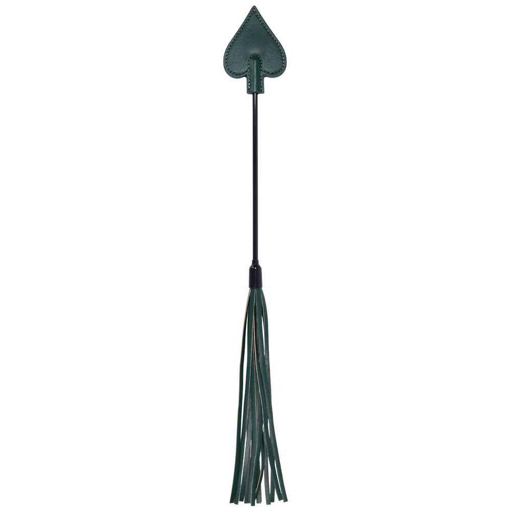 Sex & Mischief Indica Dual Impact Crop - Crop Whip with spade tip and faux leather falls, ideal for impact play.