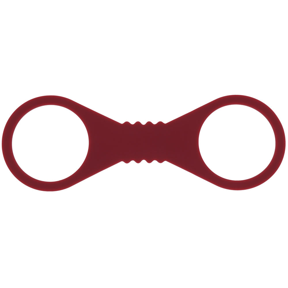 Sex & Mischief Enchanted Large Silicone Cuffs - Burgundy Large Restraints in flexible, smooth burgundy silicone for intimate play.