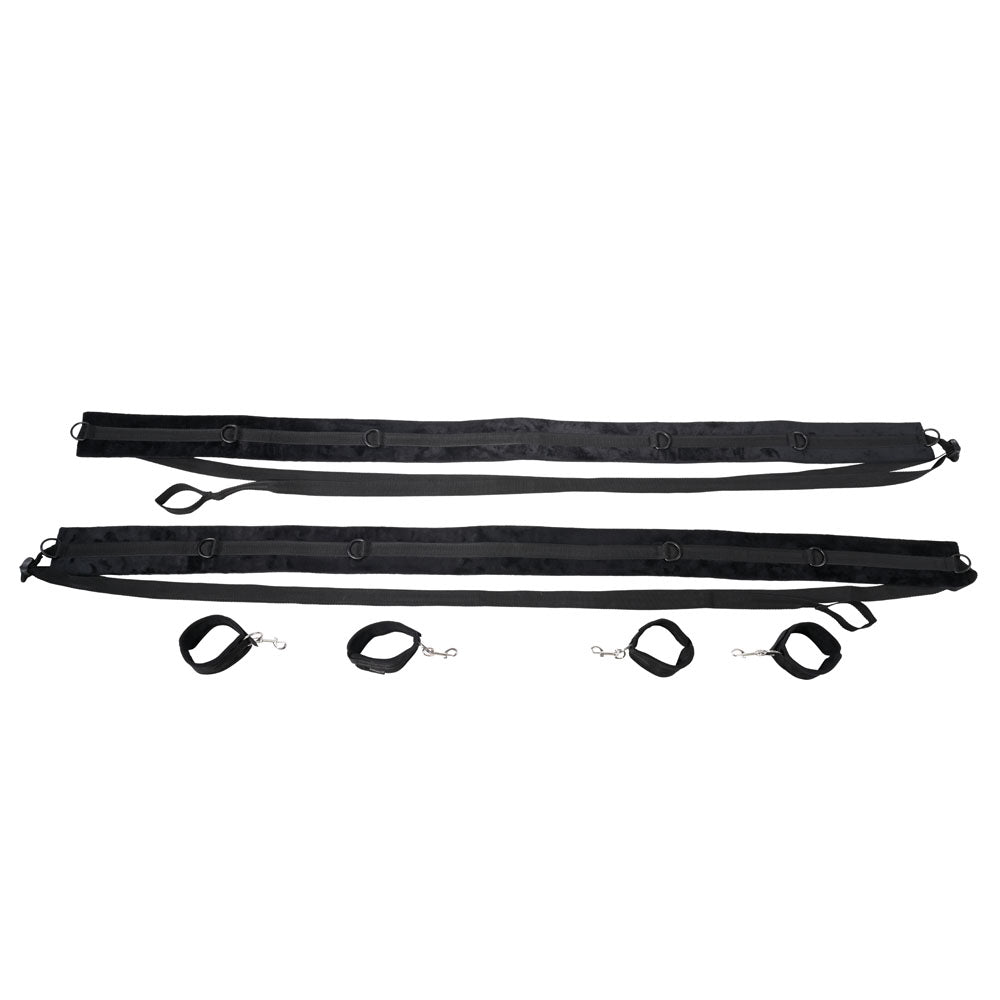 SPORTSHEETS No Matter Where Bondage Restraint System - Bed Restraints featuring adjustable straps and cuffs.