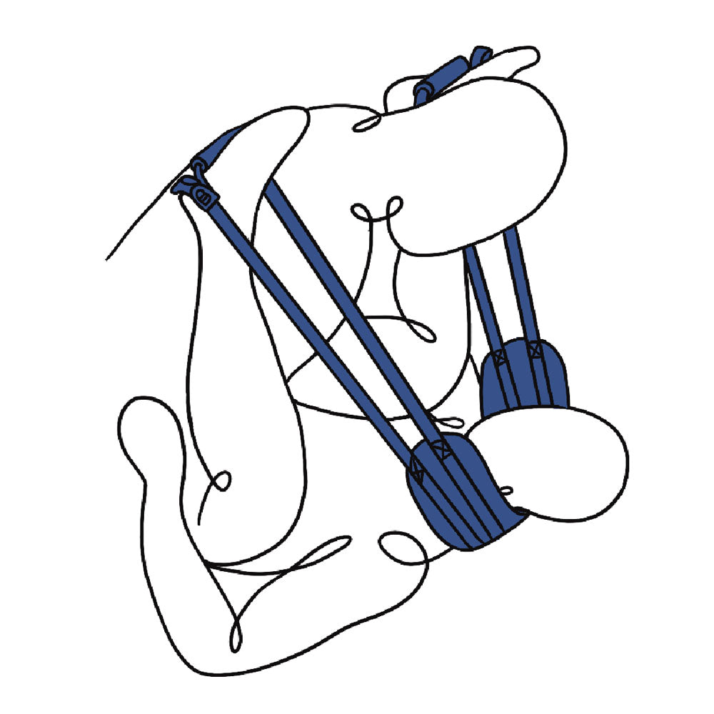 Illustration of the Pivot Deluxe Doggie Strap - Position Harness Strap showcasing its unique design and functionality.