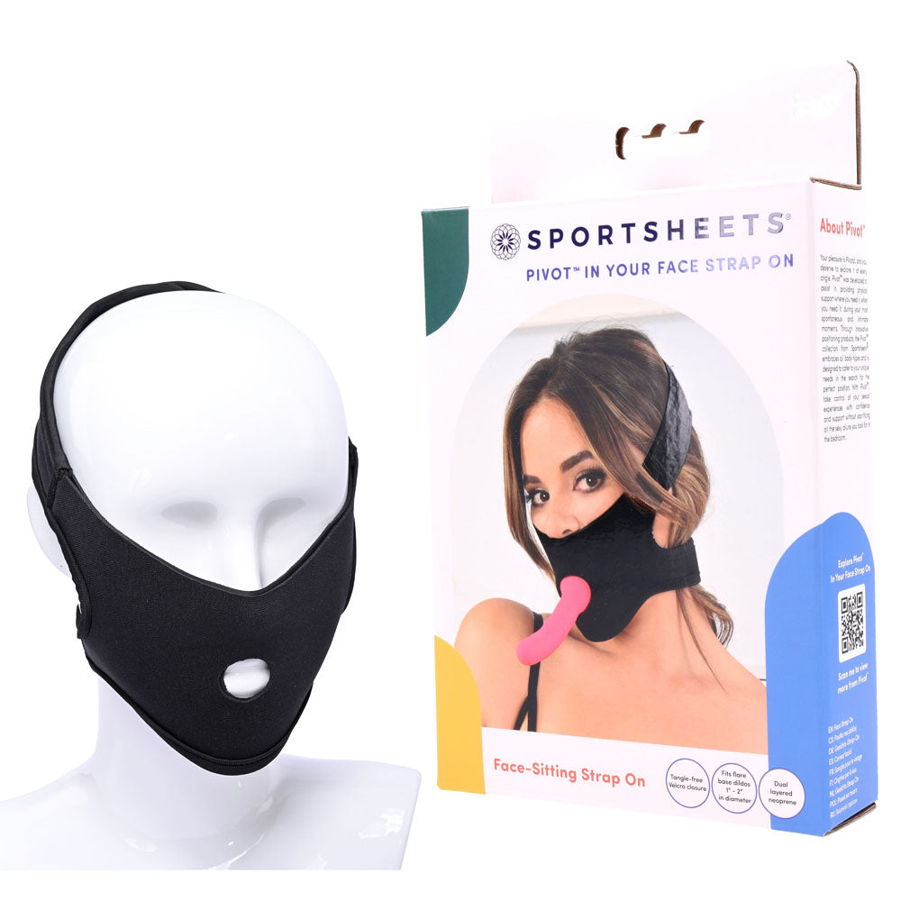 Pivot In Your Face Strap On -  Face-Sitter Strap-On Harness (No Probe Included) displayed on a mannequin.