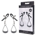 SPORTSHEETS Velvet Noir Tuggable Nipple Clamps - Gunmetal Adjustable Nipple Restraints Sportsheets Discreet Intimate Essentials.
