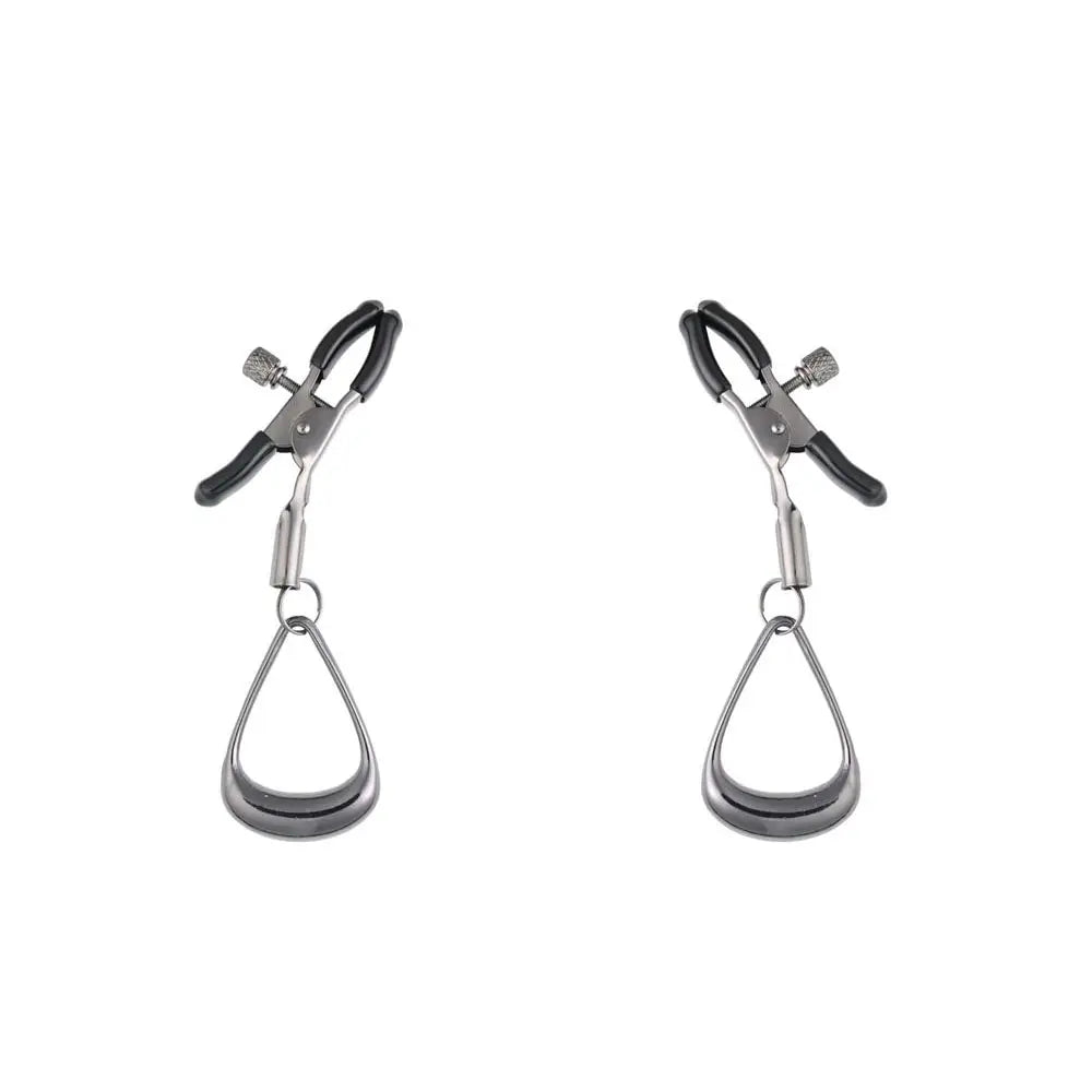 SPORTSHEETS Velvet Noir Tuggable Nipple Clamps - Gunmetal Adjustable Nipple Restraints Sportsheets Discreet Intimate Essentials.