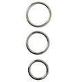 SPORTSHEETS Seamless Metal O-Ring 3 Pack - Metal Rings - Set of 3 Sizes, showcasing three seamless metal O-rings.