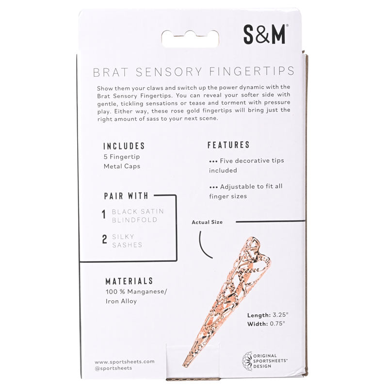 Sex & Mischief Brat Sensory Fingertips -  - Set of 5 packaging featuring sensory tips and product details.