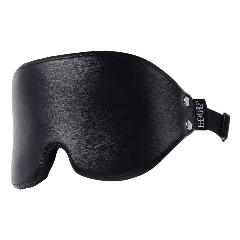 EDGE Lights Out Blindfold - Eyemask Restraint made of premium faux leather for sensory play and total blackout experience.