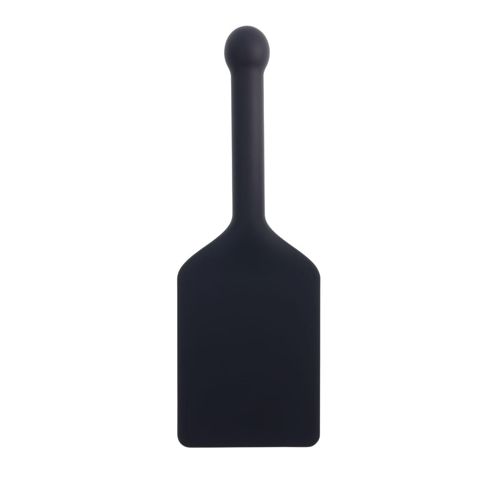 EDGE FUCK TOY Silicone Paddle - Silicone Spanking Paddle, black silicone design for intimate play, adult novelty item.