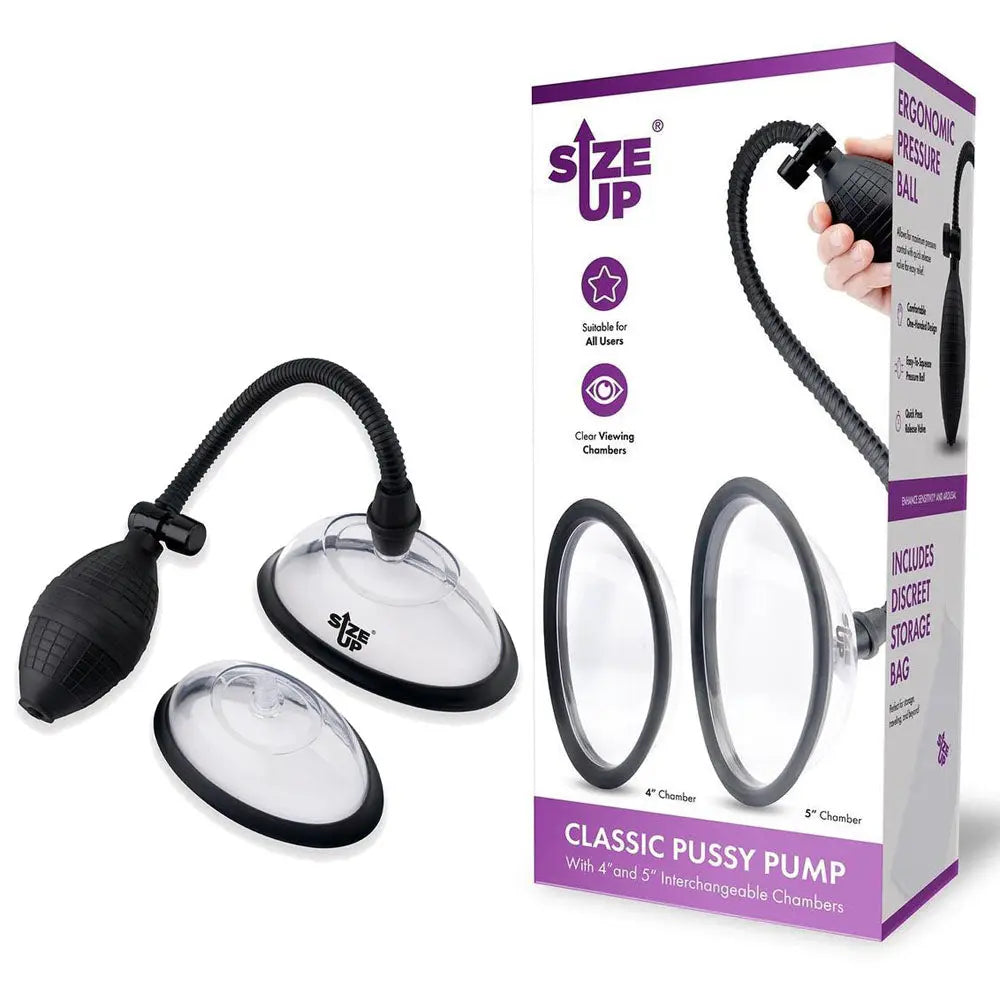 Affordable quality Size Up Classic Pussy Pump with 2 Chambers - Vagina Pump with 2 Interchangeable Chambers  from XGEN Products by Discreet Intimate Essentials with Discreet Delivery 