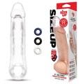 Size Up 2 Inch See-Thru Penis Extender with Ball Loop - 5 cm (2'') Penis Extension Sleeve with three rings for enhanced pleasure.