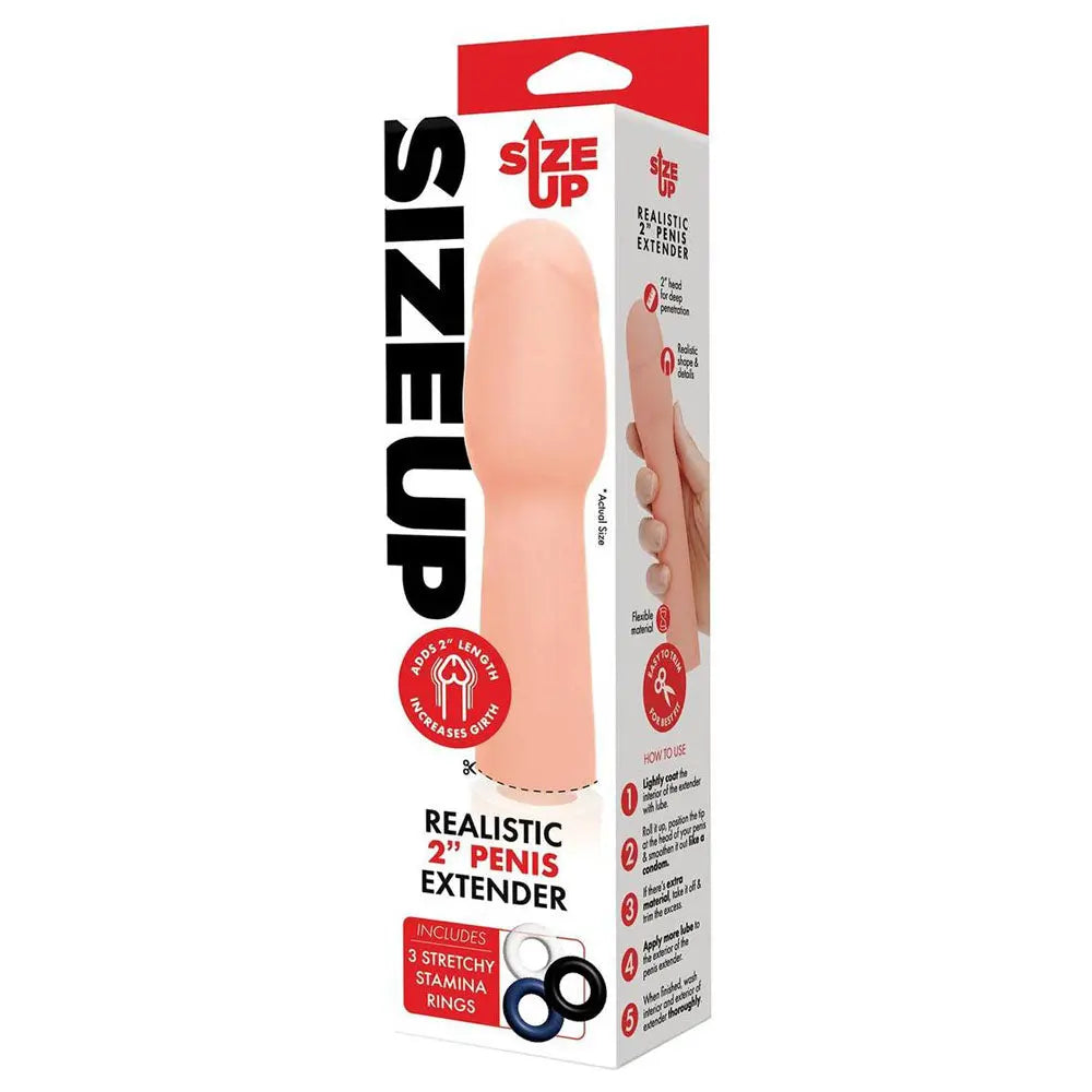 Affordable quality Size Up Realistic 2 Inch Penis Extender -  5 cm (2'') Penis Extension Sleeve  from Xgen Products by Discreet Intimate Essentials with Discreet Delivery 