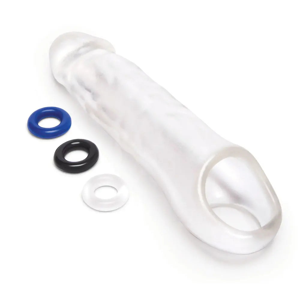 Affordable quality Size Up 3 Inch See-Thru Penis Extender with Ball Loop -  7.6 cm (3'') Penis Extension Sleeve  from Xgen Products by Discreet Intimate Essentials with Discreet Delivery 