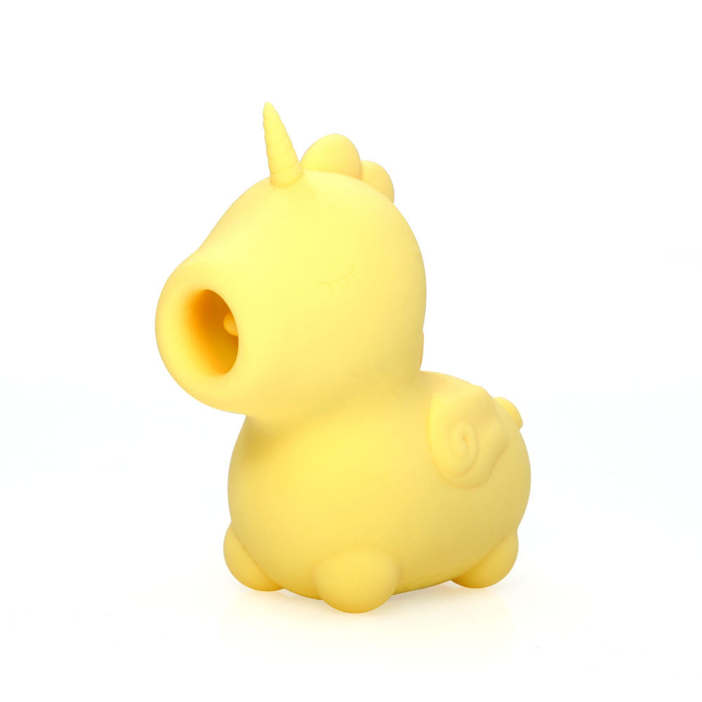 Unihorn - Bean Blossom - USB Rechargeable Flicking Stimulator in yellow silicone design for intimate essentials for her.