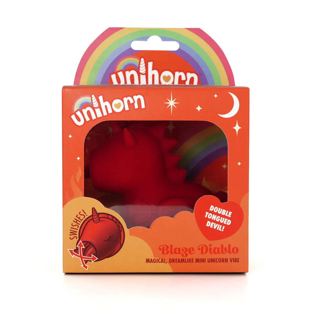 Unihorn - Blaze Diablo -  USB Rechargeable Forked Tongue Flicking Stimulator Creative Conceptions Discreet Intimate Essentials.