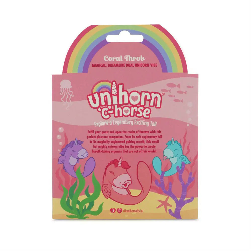 Unihorn - C Horse - Coral Throb - Coral USB Rechargeable Dual Unicorn Vibrator Creative Conceptions Discreet Intimate Essentials.