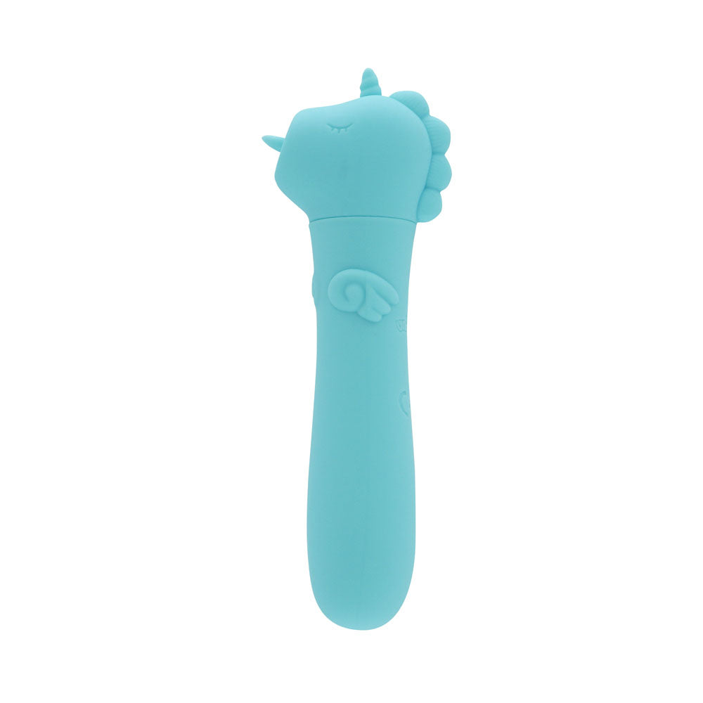 Unihorn - USB Bullet - Mount'n Peak - Teal USB Rechargeable Vibrating Bullet against a white background.