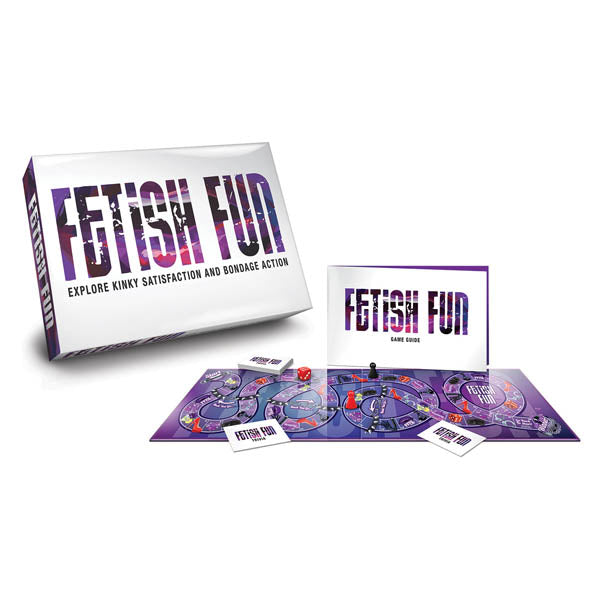 Fetish Fun - Adult Board Game featuring the game board and guide for exploring kinks and fantasies.