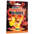 Naughty Nights Erotic Dare Dice - Lovers Dice Game packaging with dice instructions for adult couples.
