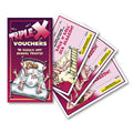 Triple-X Vouchers - Set of 10 Vouchers featuring 10 really hot sexual treats for intimate adventures.