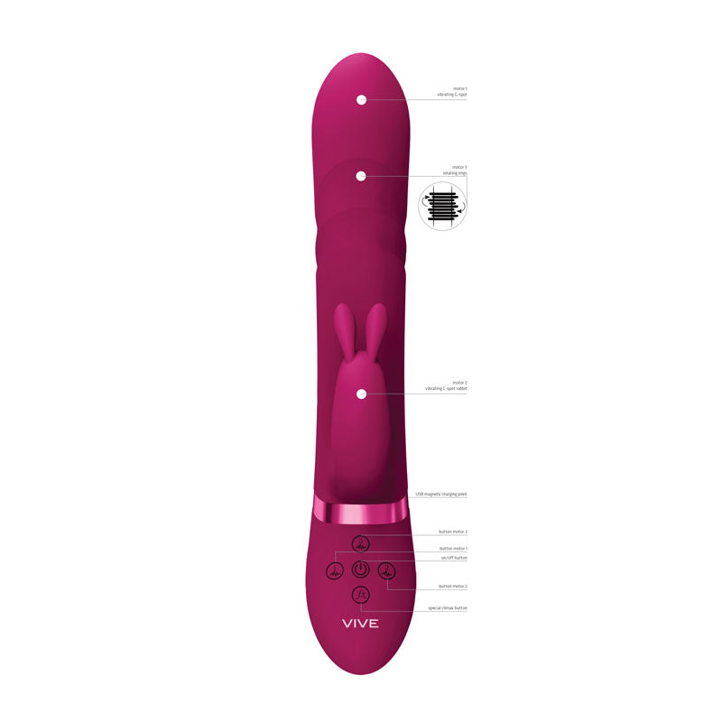 VIVE Nari -  -  24.1 cm USB Rechargeable Rabbit Vibrator showcasing features and design.