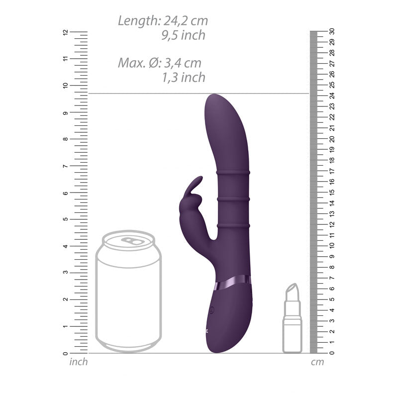 VIVE Sora -  -  24.2 cm USB Rechargeable Rabbit Vibrator alongside measurement scale.