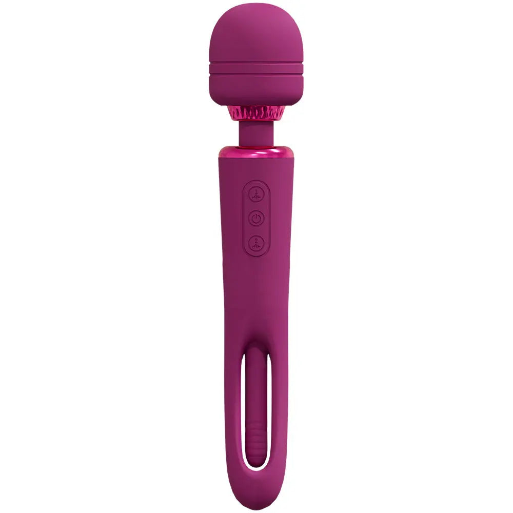 VIVE Kiku -  -  25.2 cm USB Rechargeable Dual End Massage Wand with Flapping Tip Shots Toys Discreet Intimate Essentials.