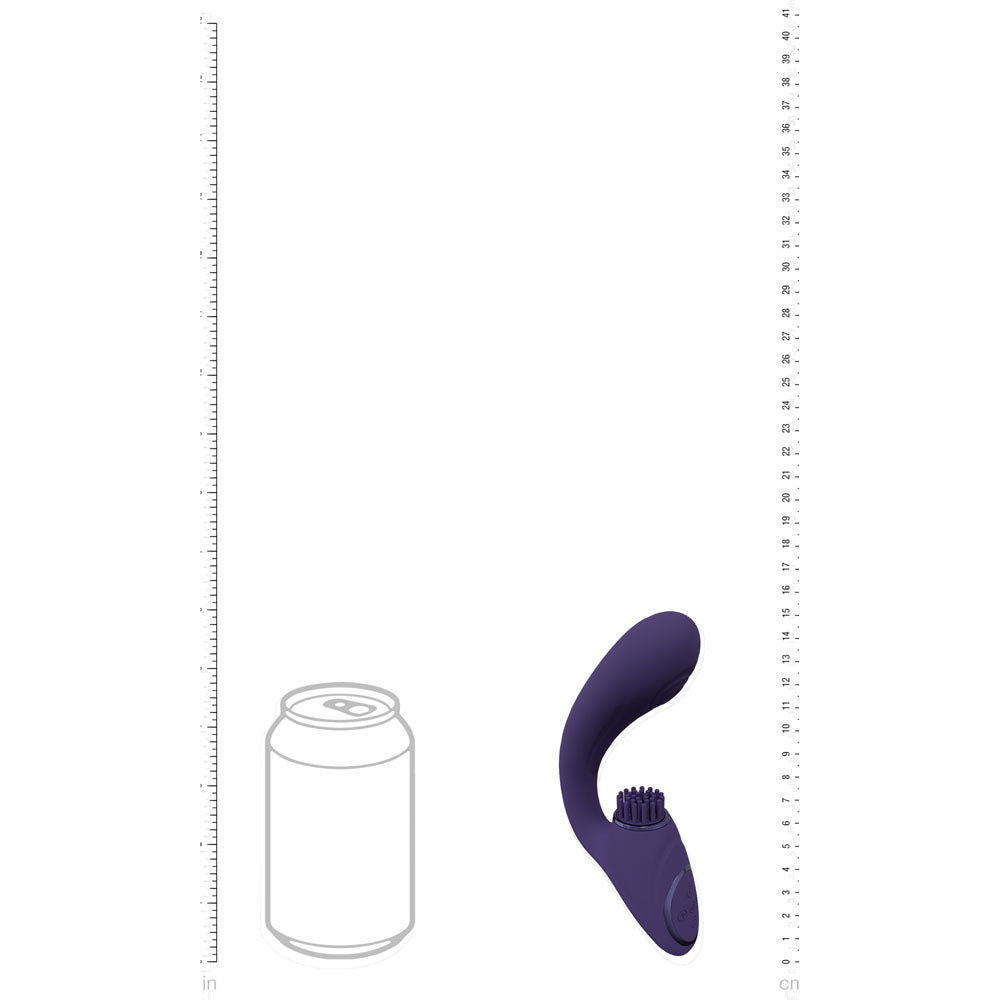 VIVE Gen -  -  USB Rechargeable Triple Motor Vibrator next to a can for size comparison.