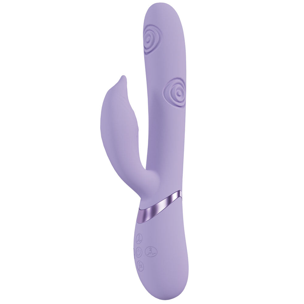 VIVE Pallina -  -  25 cm USB Rechargeable Tapping Rabbit Vibrator in a stylish purple design.