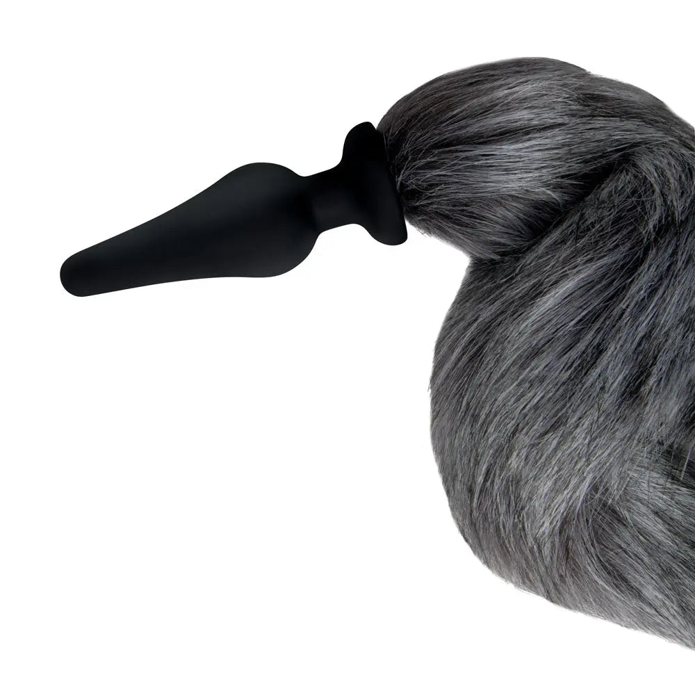 WhipSmart Furry Tales Foxtail Furry Play Set - Grey Foxtail Butt Plug & Furry Ears Set WhipSmart Discreet Intimate Essentials.