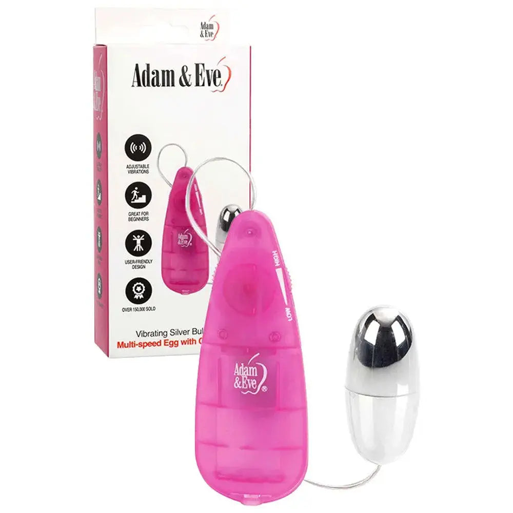 Affordable quality Adam & Eve VIBRATING SILVER BULLET 2.0 - Silver 5.8 cm Bullet with Pink Remote  from Adam & Eve by Discreet Intimate Essentials with Discreet Delivery 