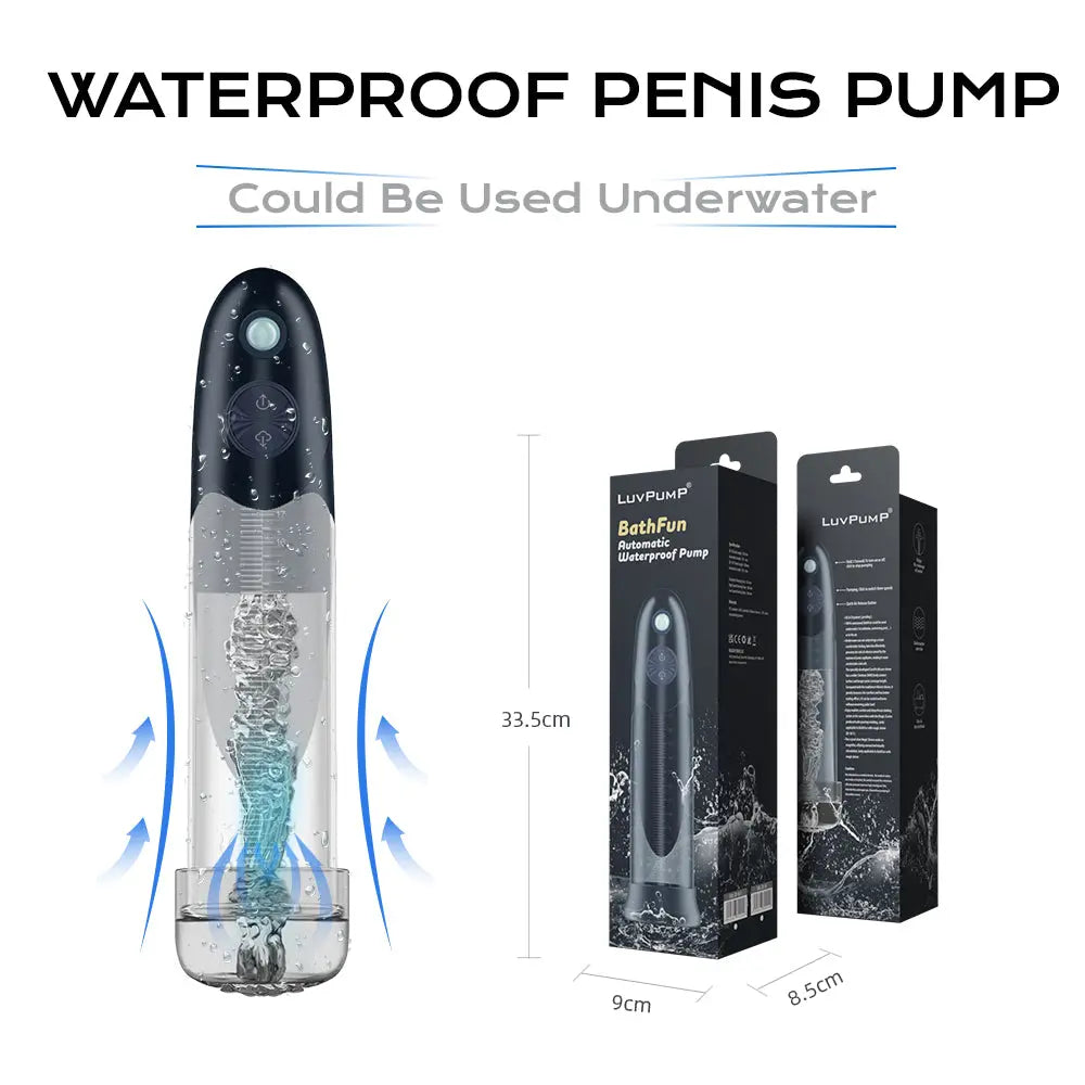 Affordable quality LuvPump BathFun - USB Rechargeable Waterproof Automatic Penis Pump  from LuvPump by Discreet Intimate Essentials with Discreet Delivery 