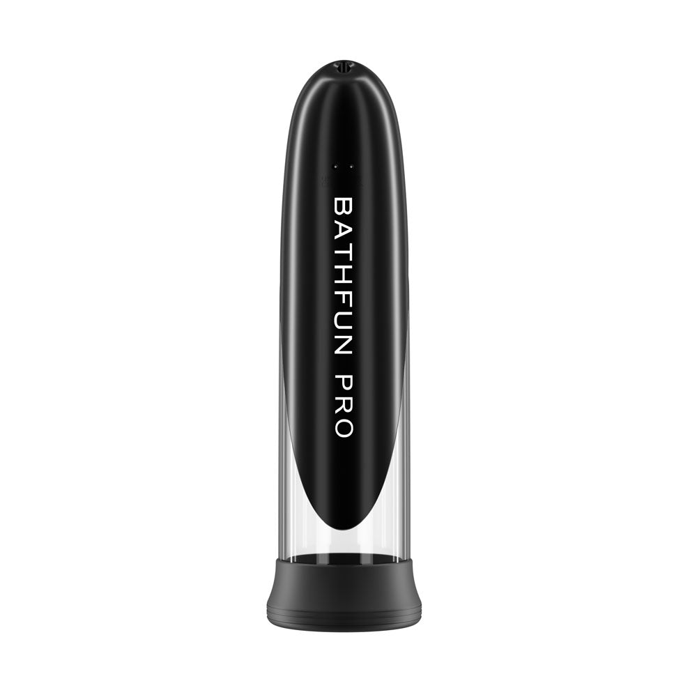 LuvPump Bathfun Pro - USB Rechargeable Waterproof Smart Automatic Penis Pump in sleek black design.