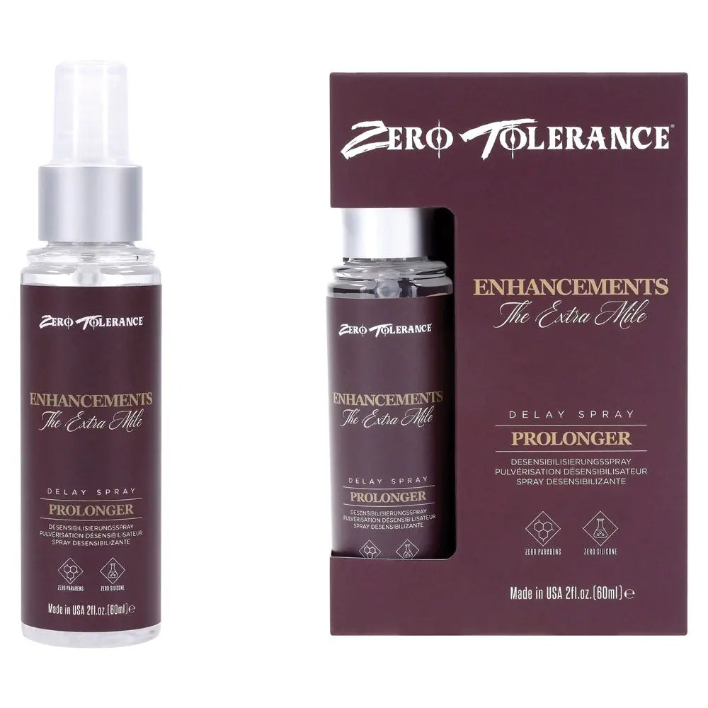 Zero Tolerance Enhancements - The Extra Mile - Delay Spray for Men - 60 ml Spray Zero Tolerance Discreet Intimate Essentials.