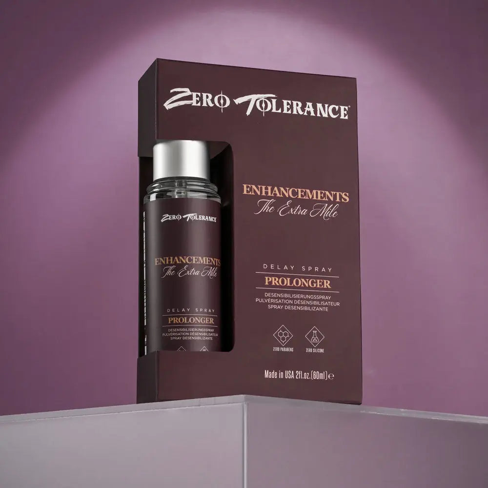 Zero Tolerance Enhancements - The Extra Mile - Delay Spray for Men - 60 ml Spray Zero Tolerance Discreet Intimate Essentials.