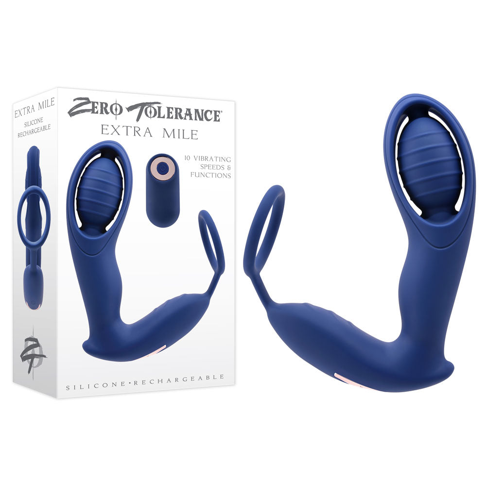 Zero Tolerance EXTRA MILE -  USB Rechargeable Vibrating Prostate Massager with 10 vibrating speeds and features.