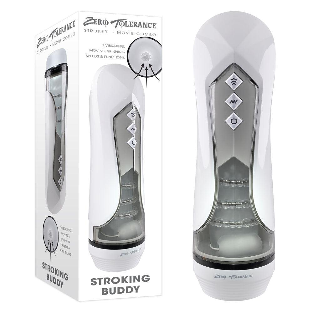 Zero Tolerance STROKING BUDDY - USB Rechargeable Vibrating & Thrusting Stroker with multiple features.