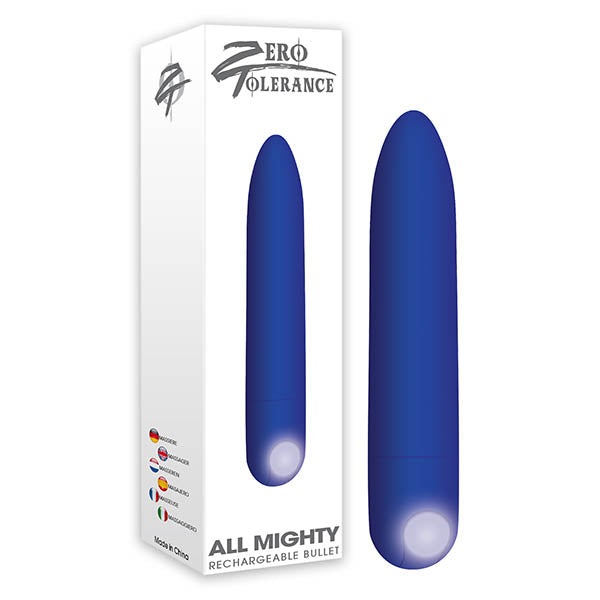 Zero Tolerance All Mighty Bullet - Purple 9.1 cm (3.6'') USB Rechargeable Bullet in packaging.